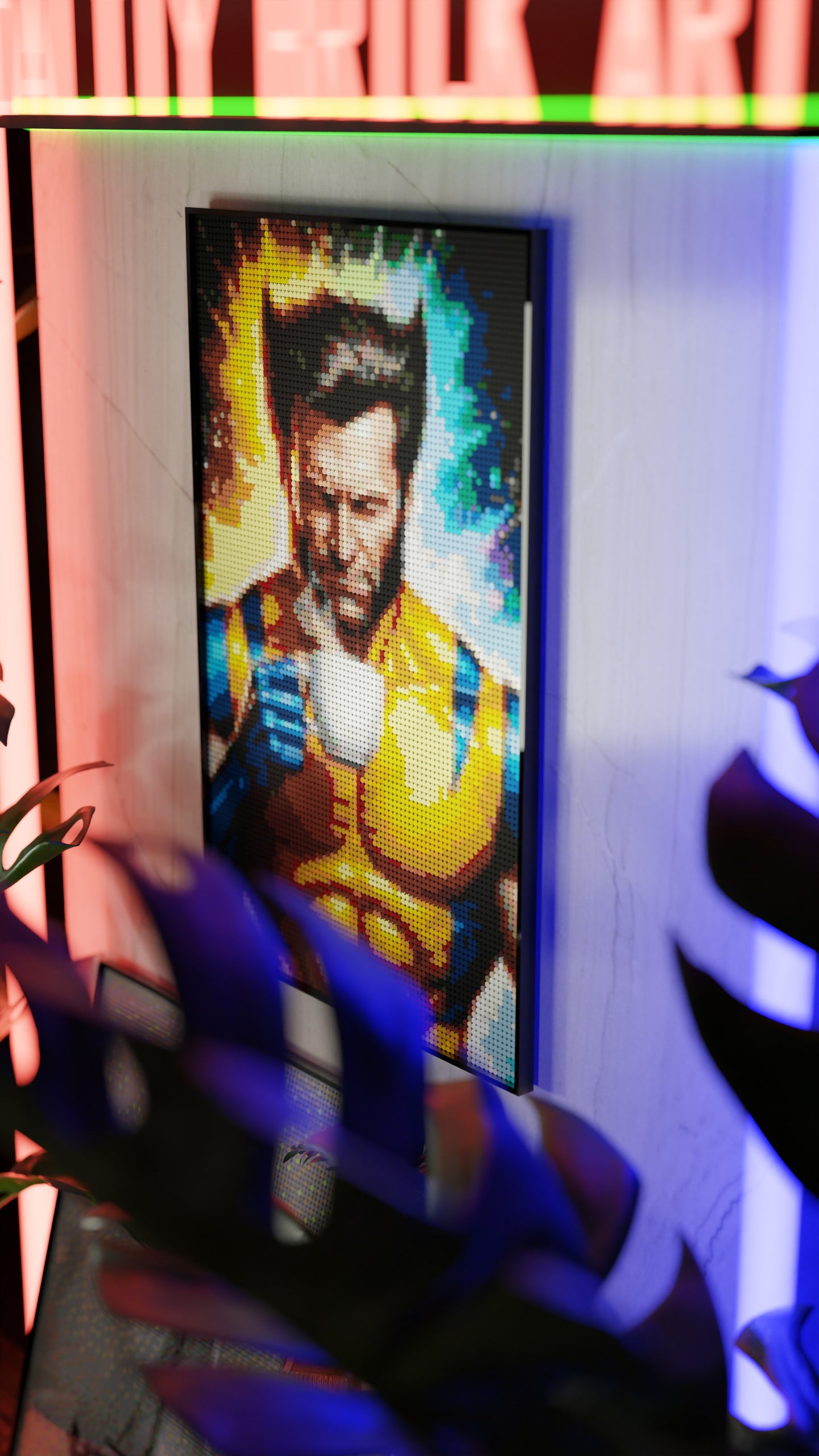 Wolverine LEGO® Style mosaic pixel art design for display